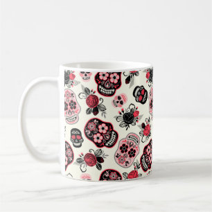 Döskallar av day of the dead-socker, vita kaffemugg