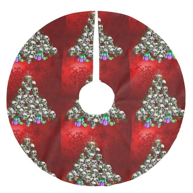 Döskallar av jul julgransmatta borstad polyester (Framsidan)