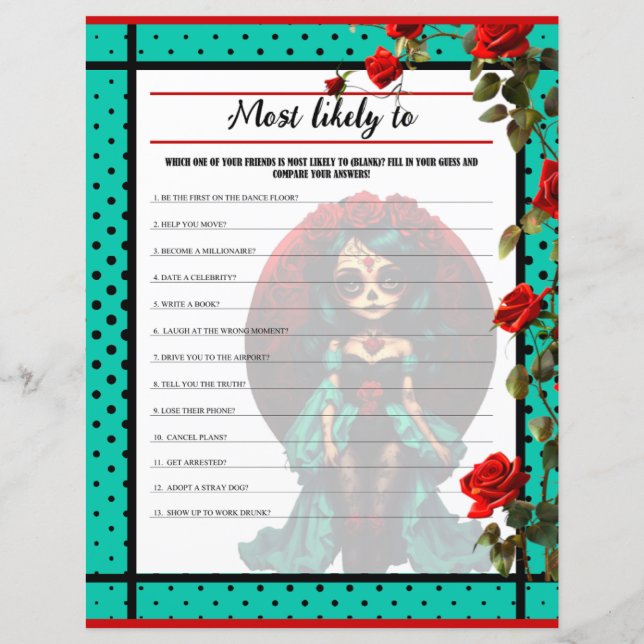 Döskallar av Röd ros- och kalksocker som sannolikt (Framsida)