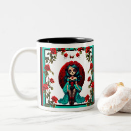 Döskallar av Röd ros och skalsocker Två-Tonad Mugg