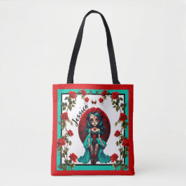 Döskallar av Röd ros och skalsocker Tygkasse