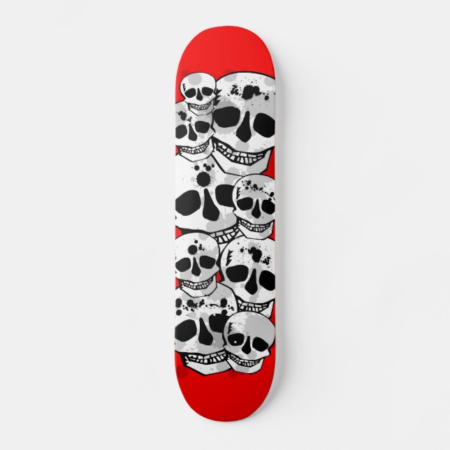 Döskallar av rödfläckstänk, svart skateboarddäck skateboard bräda 20,5 cm (Framsida)