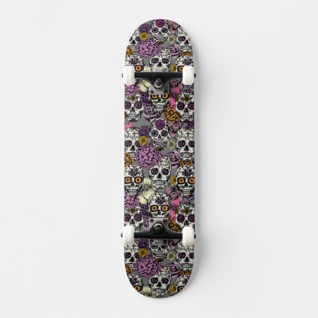 Döskallar av socker Dia de los Muertos Skateboard  (Framsida)