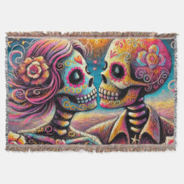 Döskallar av socker i Kärlek Impressionistic Chalk Filt