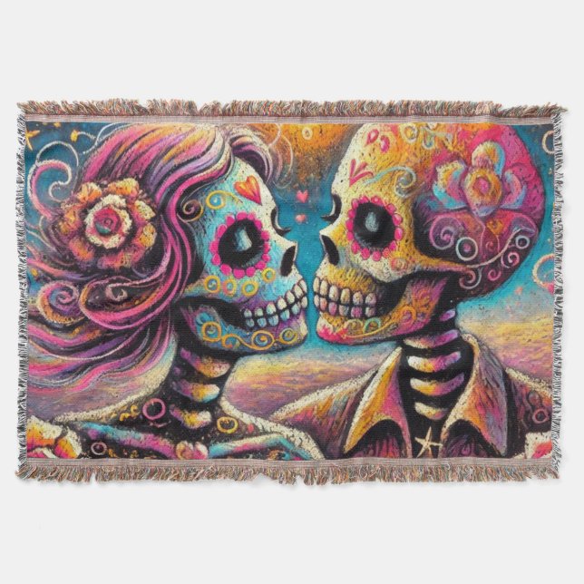 Döskallar av socker i Kärlek Impressionistic Chalk Filt (Framsidan)