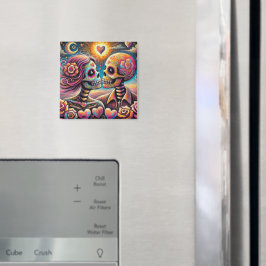 Döskallar av socker i Kärlek Impressionistic Chalk Magnet