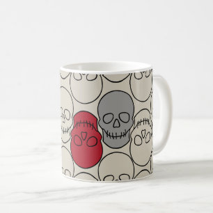 Döskallar - Benvit och Fladdermus Black Kaffemugg