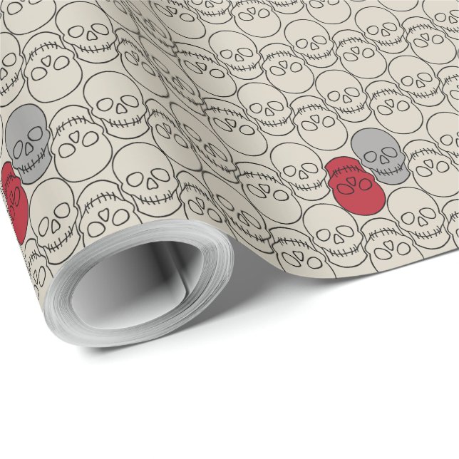 Döskallar - Benvit och Fladdermus Black Presentpapper (Rulle Hörn)