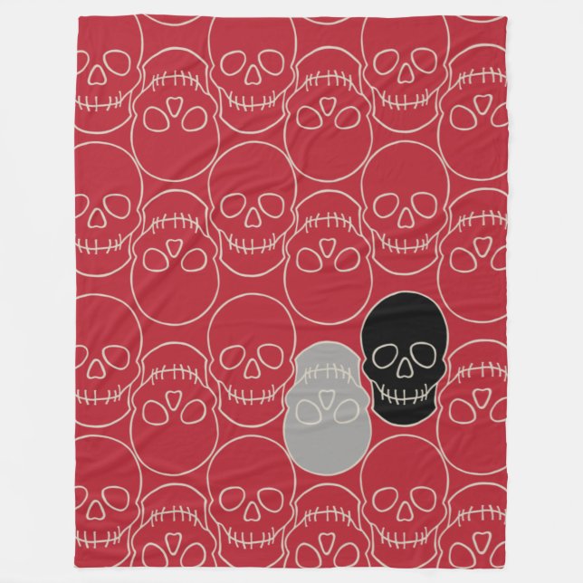 Döskallar - Blod - Bone White Fleecefilt (Framsidan)