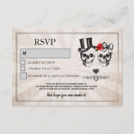 Döskallar Bröllop OSA Skull Ro Rustic-kort Inbjudningar
