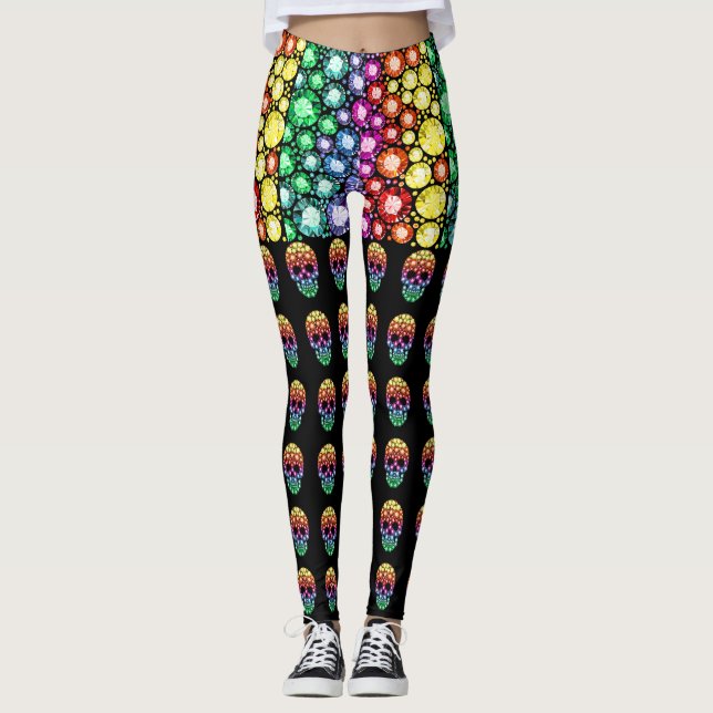 Döskallar Day of the dead Pop Mode Leggings (Framsida)