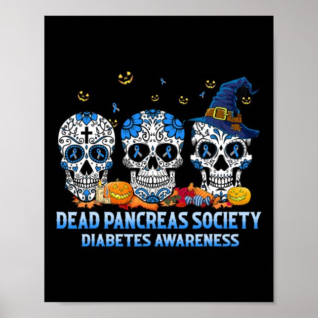 Döskallar Dead Pancreas Society Diabetes Awareness Poster (Framsidan)