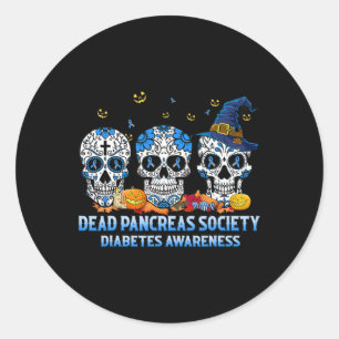 Döskallar Dead Pancreas Society Diabetes Awareness Runt Klistermärke
