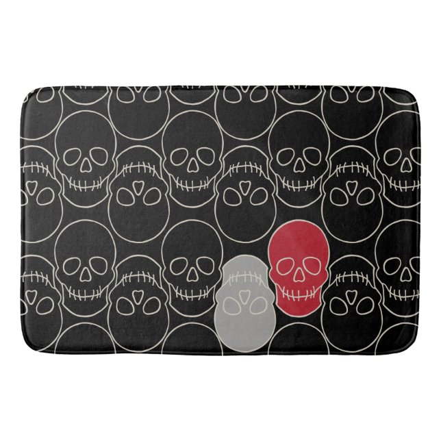 Döskallar - Fladdermus Black and Bone White Badrumsmatta (Framsidan)