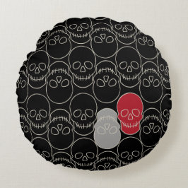 Döskallar - Fladdermus Black and Bone White Rund Kudde