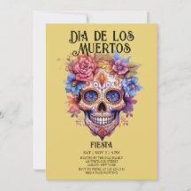 Döskallar Flowers Gult Dia de los Muertos Party