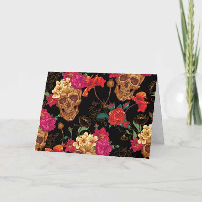 Döskallar för blommigt kort (Framsida)