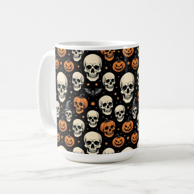 Döskallar för Halloween Kaffemugg (Framsida vänster)