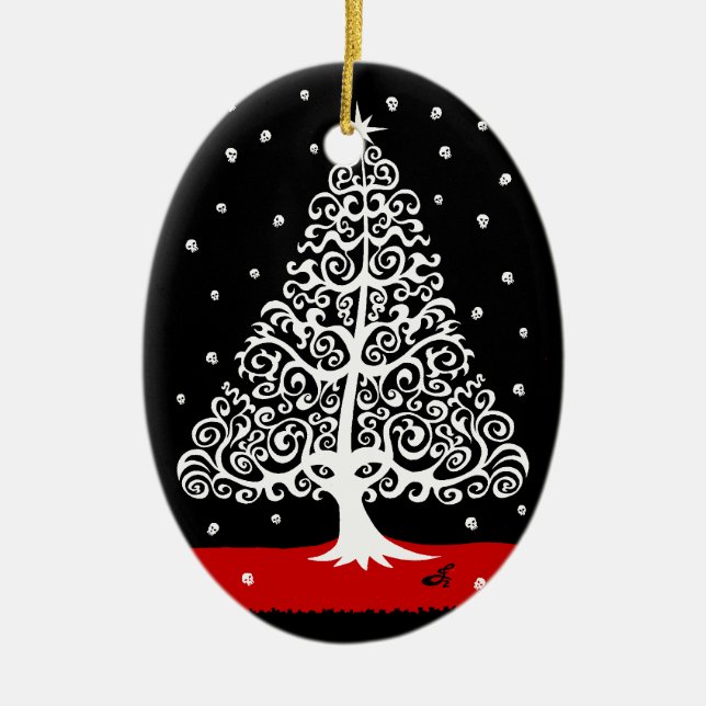 Döskallar för julprydnad julgransprydnad keramik (Framsidan)