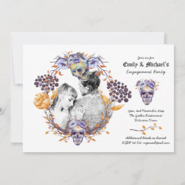 Döskallar för Lila av gotisk FOTO Bröllop/Förlovni Inbjudningar