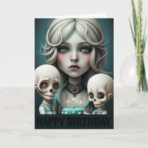 Döskallar för matdagskort, humor, goth, emo kort