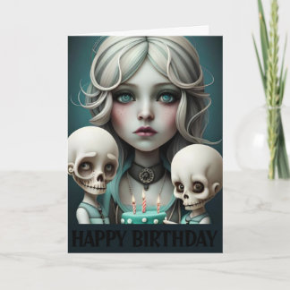 Döskallar för matdagskort, humor, goth, emo kort