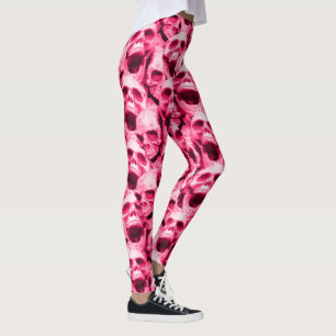 Döskallar för shock rosa leggings