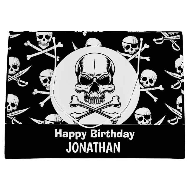 Döskallar för temaparty Vuxen Frakt pirat Bones (Framsidan)