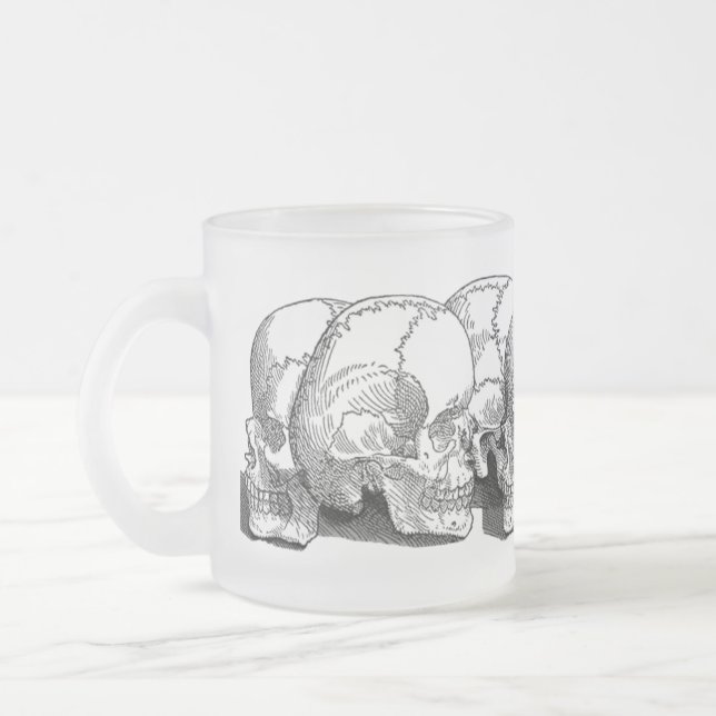 Döskallar för vintage frostad glasmugg (Vänster)