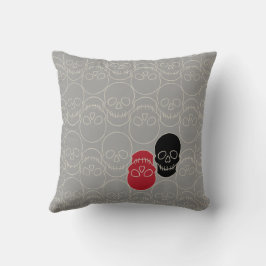 Döskallar - Ghost Grått och Bone White Kudde