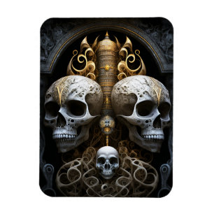 Döskallar Gotham Horror Goth Surreal Art Magnet