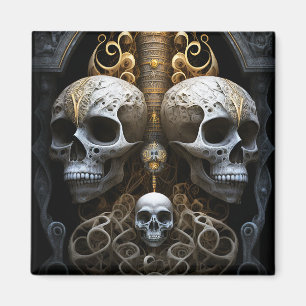 Döskallar Gotham Horror Goth Surreal Art Magnet