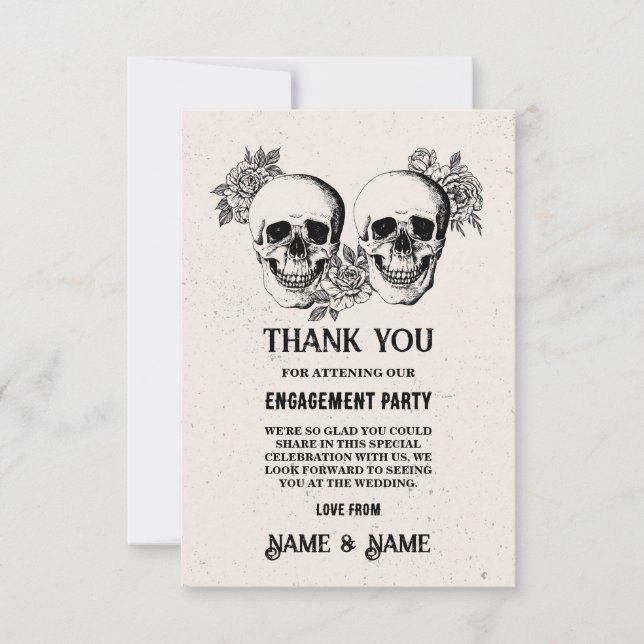 Döskallar Halloween Tack Rustic Card Inbjudningar (Framsida)