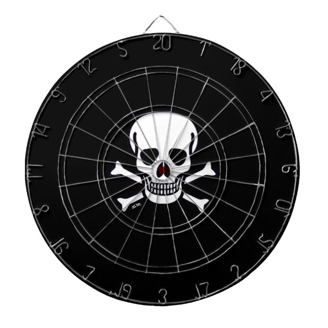 Döskallar i Bones black dartboard Darttavla (Framsidan)