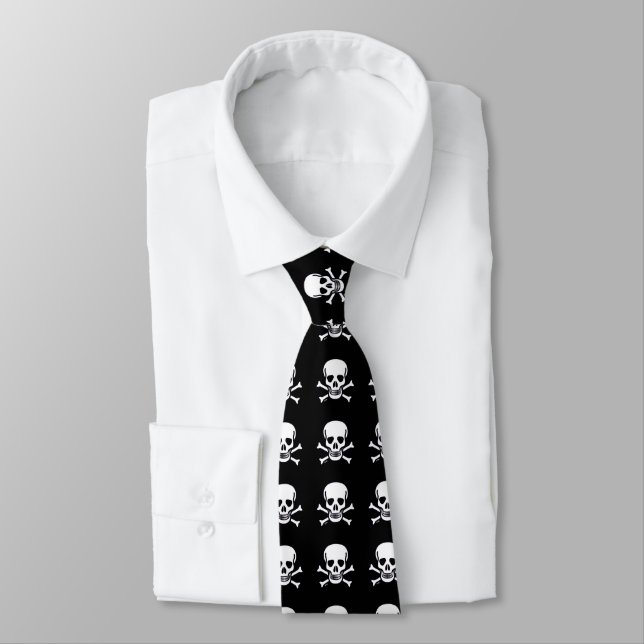 Döskallar i Bones Black necktie Slips (Bunden)