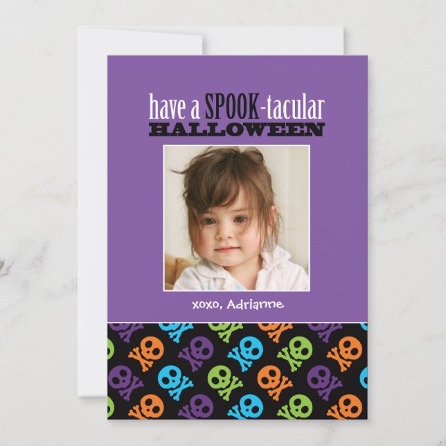Döskallar i Bones Halloween-fotokort Inbjudningar (Framsida)