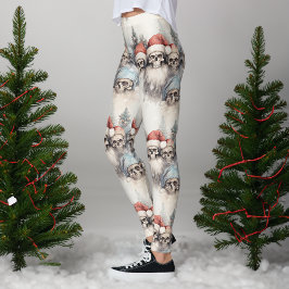 Döskallar i jultomten för vattendjupen Gotham Leggings