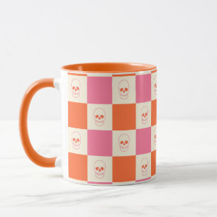 Döskallar i Rosa, Orange och kream Mugg