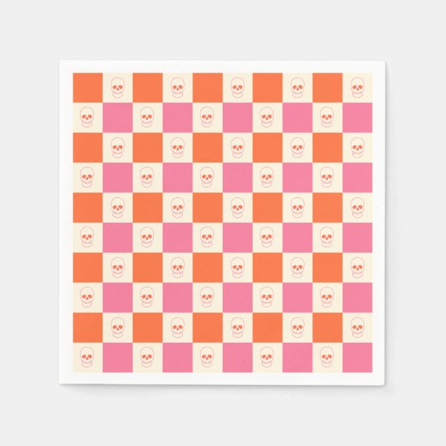 Döskallar i Rosa, Orange och kream Pappersservett (Framsidan)