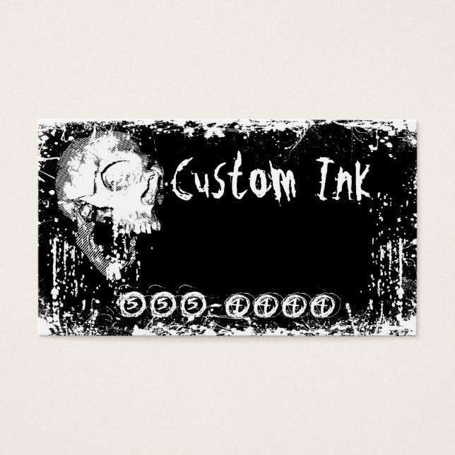 Döskallar i städer visitkort (Framsidan)