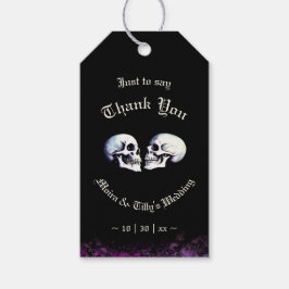 Döskallar Lila Gothic Wedding Favor Presentetikett