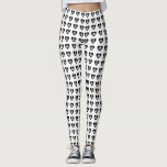 Döskallar med Black Hearts Mönster Halloween Leggings<br><div class="desc">Fira Halloween med detta unika och moderna halloween-lag som har vita döskallar med svarta hjärtan.</div>