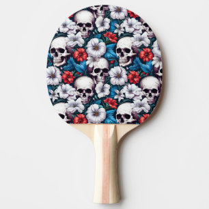 Döskallar med Röda och vita blommor Pingisracket