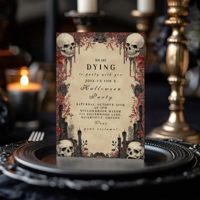 Döskallar mellan Ro Haunted Firande Inbjudningar (Skapare uppladdad)