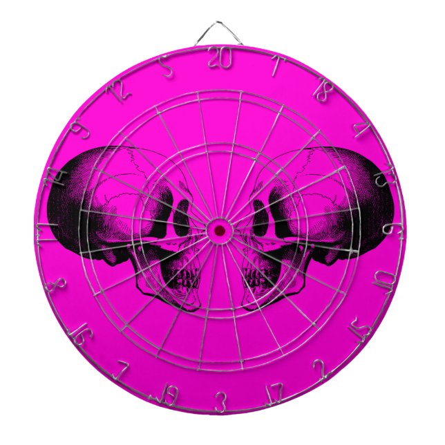 Döskallar Metall Cage Rosa Dartboard Piltavla (Framsidan)