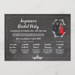 Döskallar Möhippa Itinerary Bachelorette Chalk Inbjudningar
