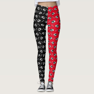 Döskallar "n benbeslag (svart/röd) leggings