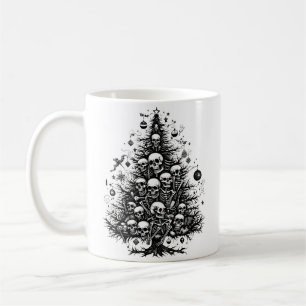 Döskallar och ben i Svarta Julgran Kaffemugg