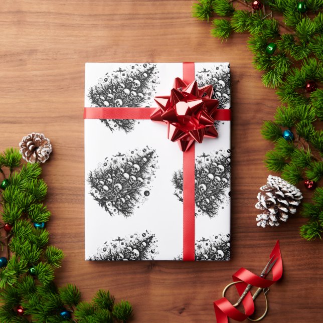 Döskallar och ben i Svarta Julgran Presentpapper (Julgåva)
