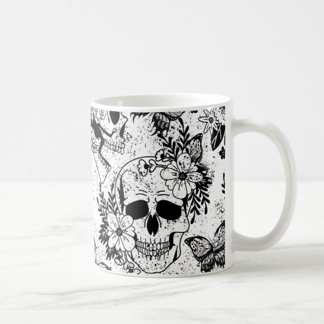 Döskallar och Blommigt Svarta havet och Kaffe Mugg (Höger)